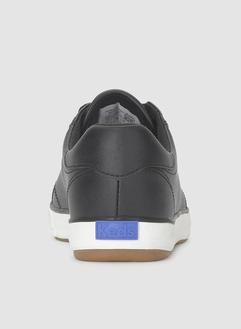 كيدز كيدز سنيكرز نسائي جلد أسود برباط